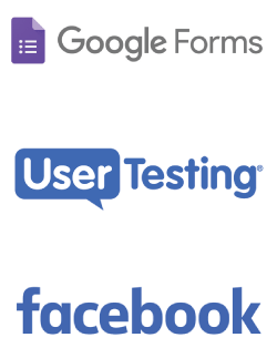 Google Forms, UserTesting.com and Facebook were some of the tools used on this project.